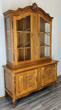 Bookcase Vintage French Louis XVI Oak Display Cabinet Carved Sideboard LOT 45761