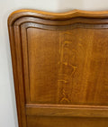 Bed Vintage French Louis XVI Oak Double Bed Frame Carved Headboard LOT 33397
