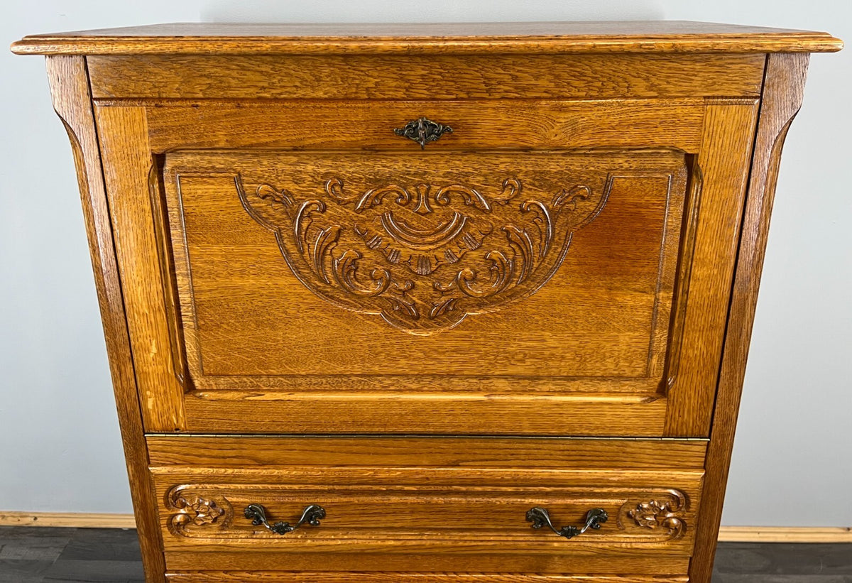 Cabinet Vintage French Louis XIV Style Writing Bureau Carved Sideboard LOT 35264