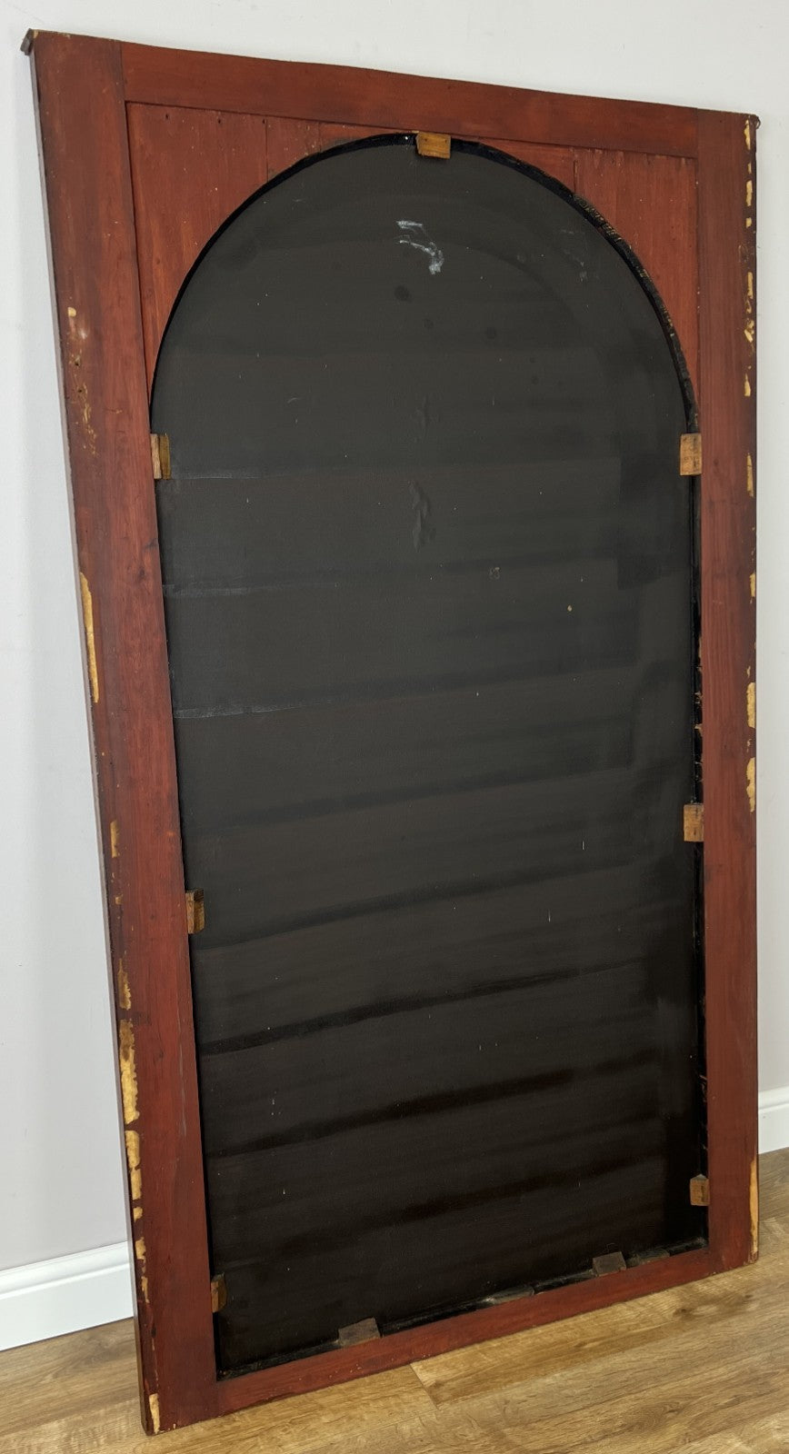 Mirror Antique French Style Oak Arched Carved Large Wall Mirror LOT 6530
