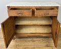 Cabinet Antique French Style Marble Top Oak Sideboard Carved Cupboard LOT 628415