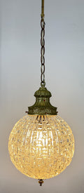 Ceiling Lamp Vintage Style Brass Pressed Crystal Pendant Chandelier LOT 520311