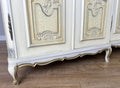 Wardrobe Vintage French Shabby Chic Five Door Carved Armoire Cabinet LOT 61216