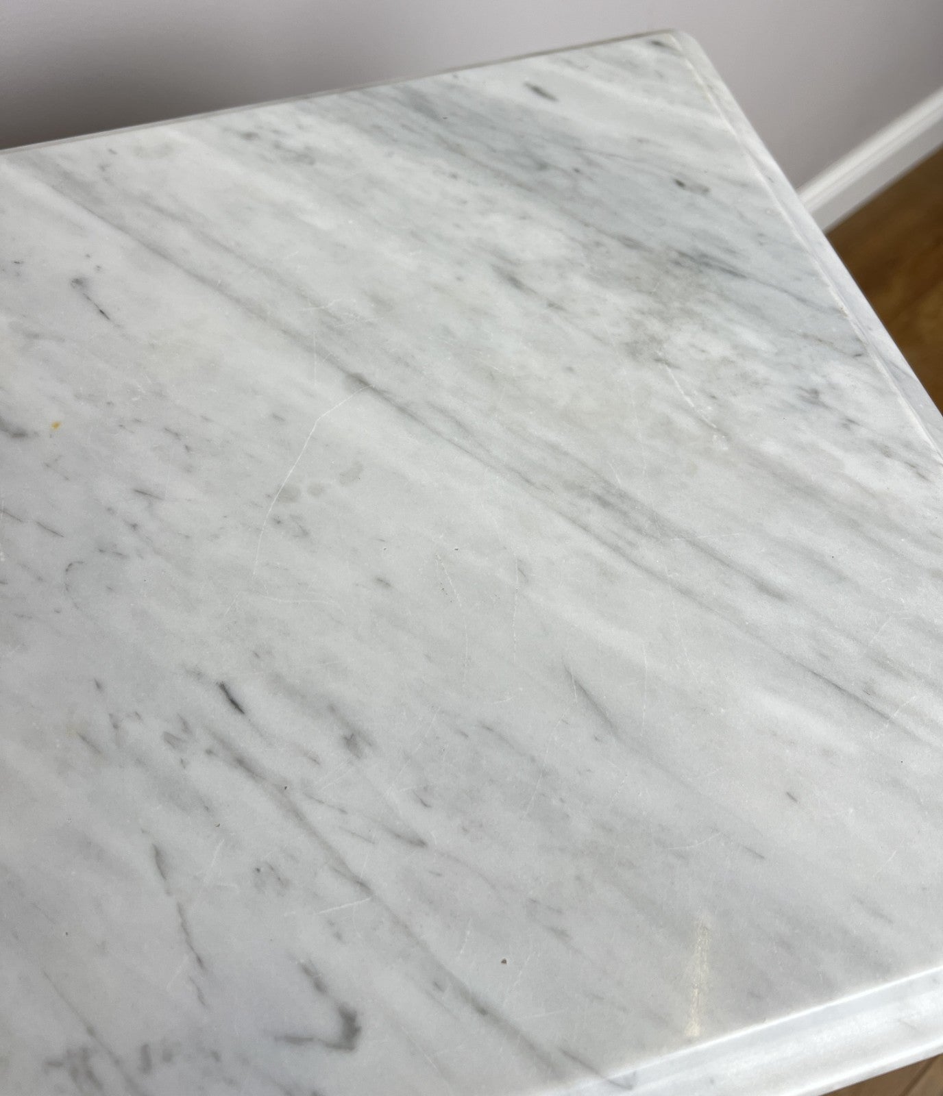 Pair of Bedside Tables Antique French Marble Top Carved Oak Cabinets LOT 491613