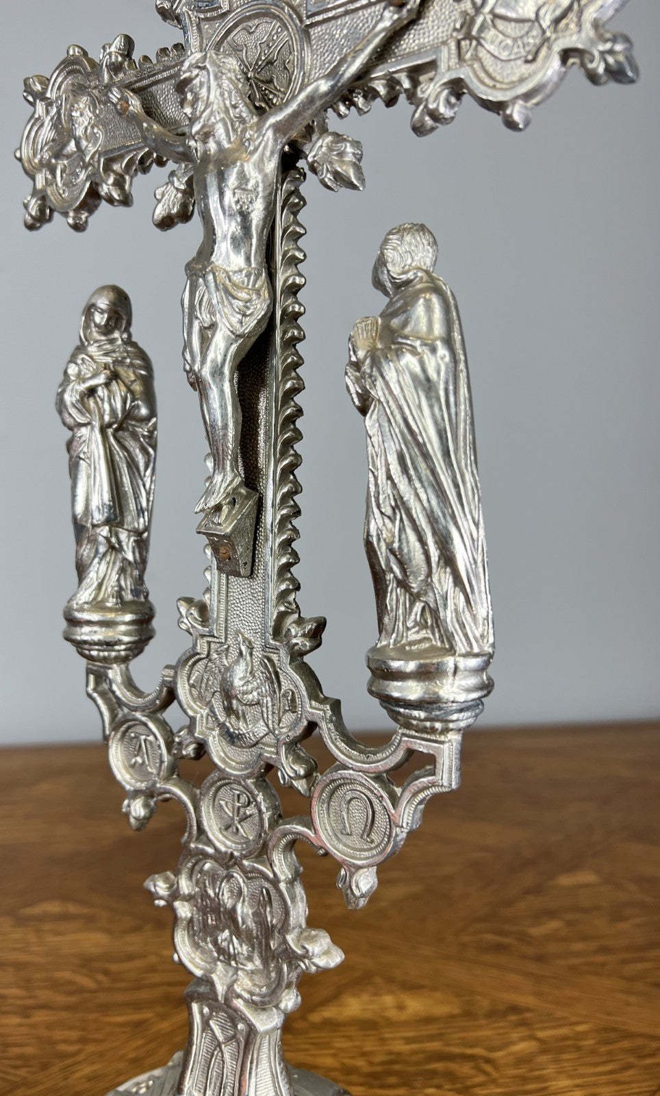 Crucifix Vintage French Style Metal Religious Altar Cross Figurines LOT 46679