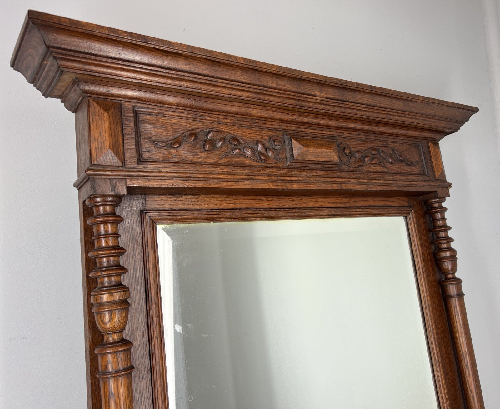 Antique French Style Oak Carved Wall Mirror Ornate Wall Frame LOT 45437