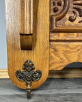 French Vintage Style Coat Rack Oak 4 Hooks Ornate Wall Shelf Coat LOT 46909