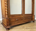 Wardrobe Antique French Oak Two Door Mirrored Carved Armoire Cabinet LOT 61248