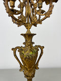 Candelabra Antique French Style Brass Marble Five Arm Candle Holder LOT 6488
