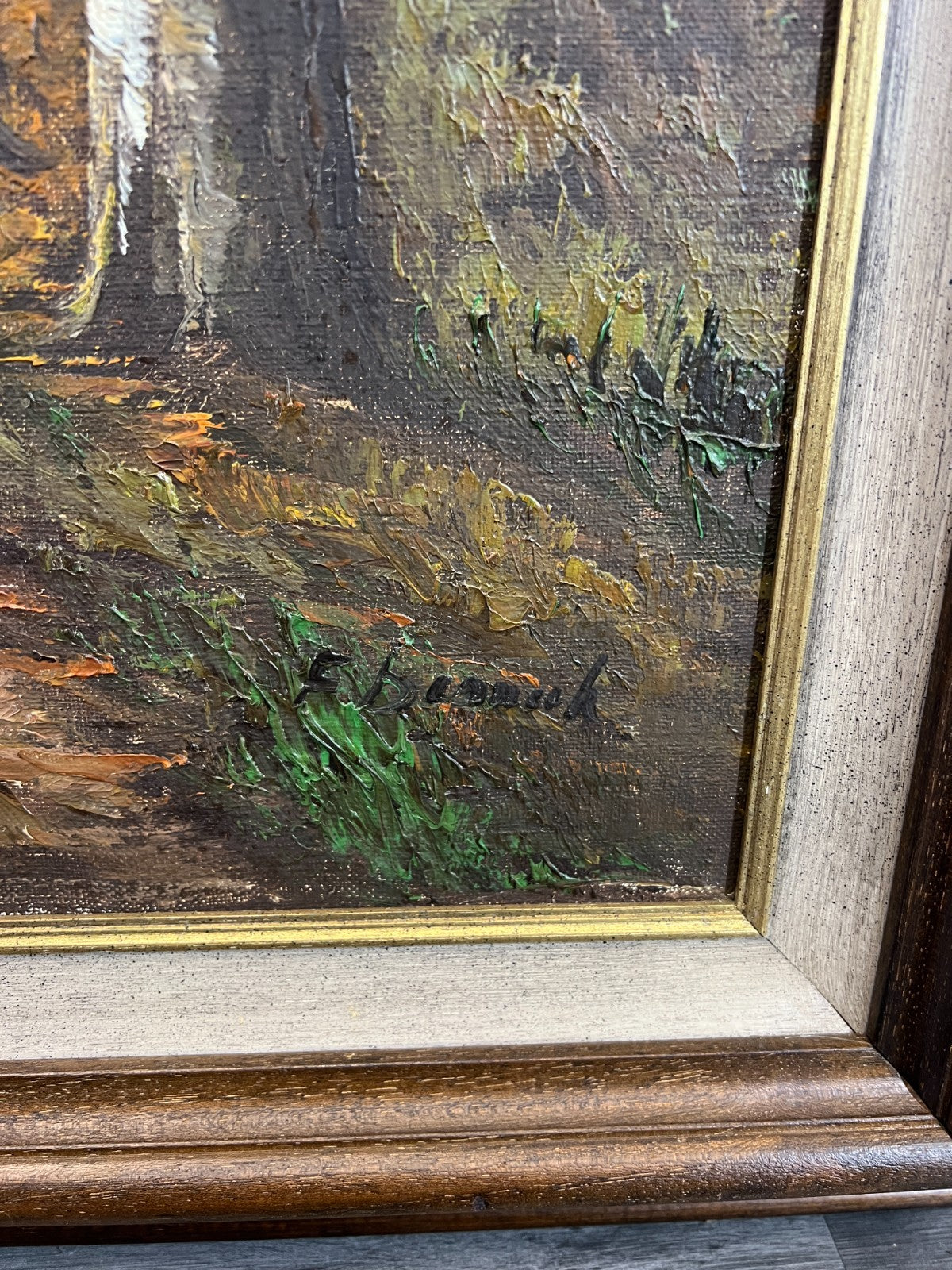 Vintage French Oil Painting Landscape Signed Framed Nature Art LOT 46275
