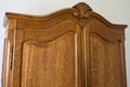 Wardrobe Vintage French Louis XVI Style Oak Two Door Carved Armoire LOT 6493