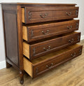 Chest of Drawers Vintage French Louis Oak 4 Drawers Carved Cabinet LOT 626912
