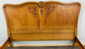 Bed Antique French Louis XVI Oak Double Bed Frame Carved Headboard LOT 36622