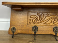 Coat Rack Vintage French Carved Oak Wall Mounted 6 Hooks Rack Hanger LOT 63669