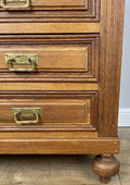 Chest of Drawers Antique French Style Oak Marble Top Carved Cabinet LOT 64485