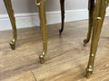 Nested Tables Vintage French Marble Onyx Brass Tables Set LOT 49706