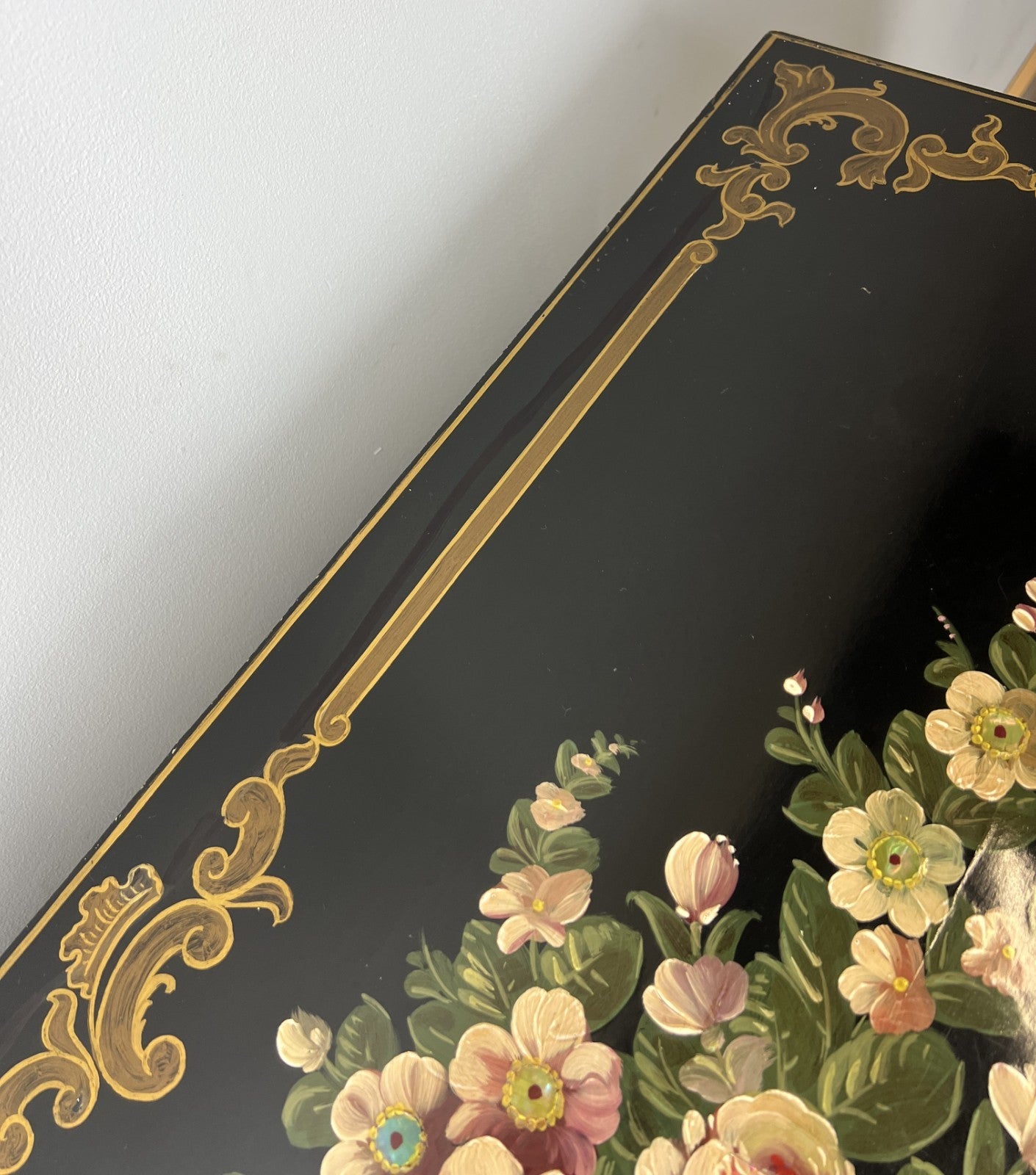 Cabinet Vintage French Style Painted Floral 3 Drawer Chest Sideboard LOT 439717