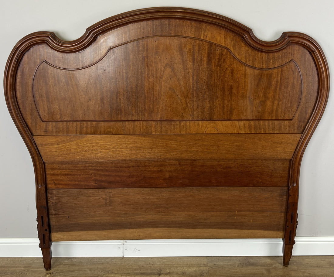 Headboard Antique French Style Walnut Double Bed Carved Headboard LOT 64520
