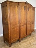 Wardrobe Vintage French Louis XVI Style Oak Four Door Carved Armoire LOT 61102