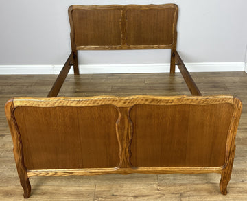 Bed Vintage French Louis XVI Double Bed Frame Oak Carved Headboard LOT 63960