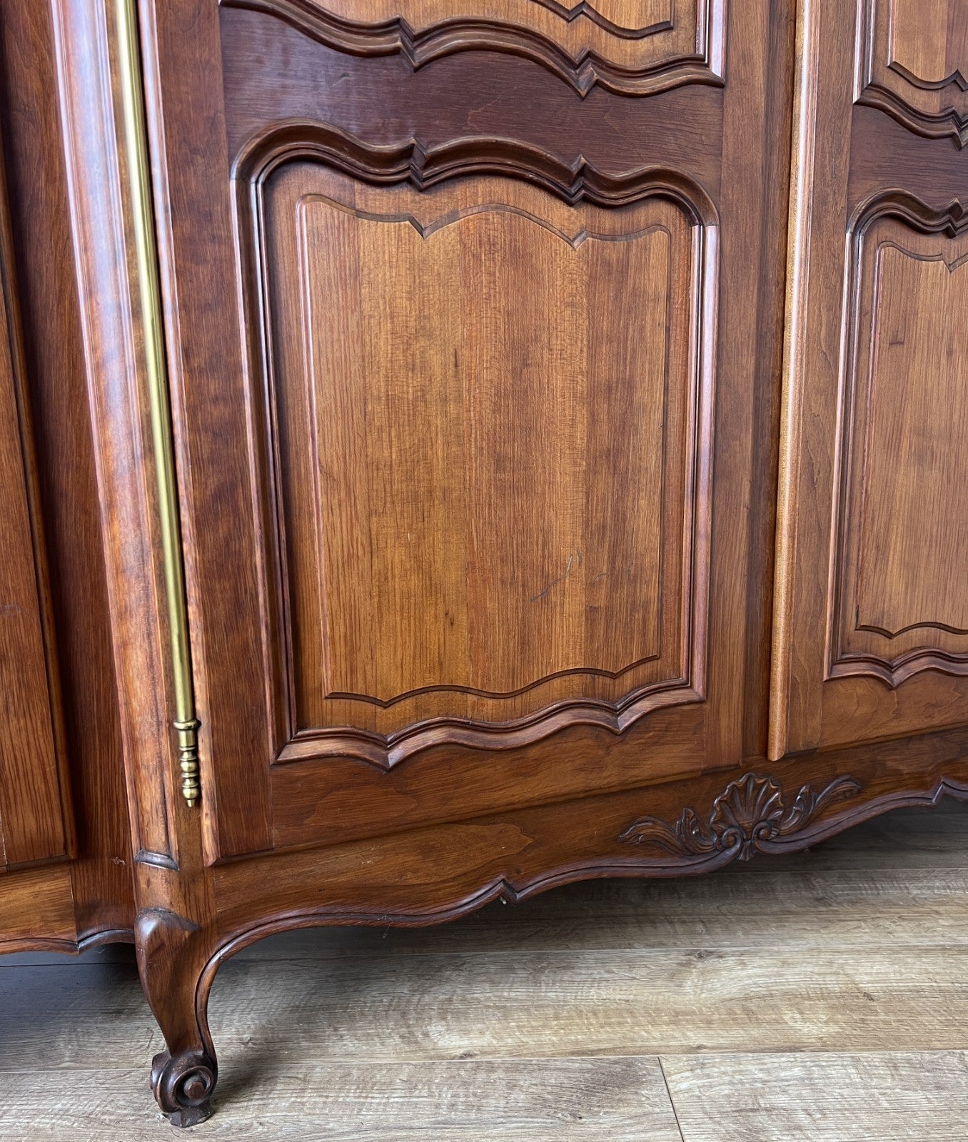 Wardrobe Vintage French Louis XVI Style Four Door Carved Armoire LOT 61159