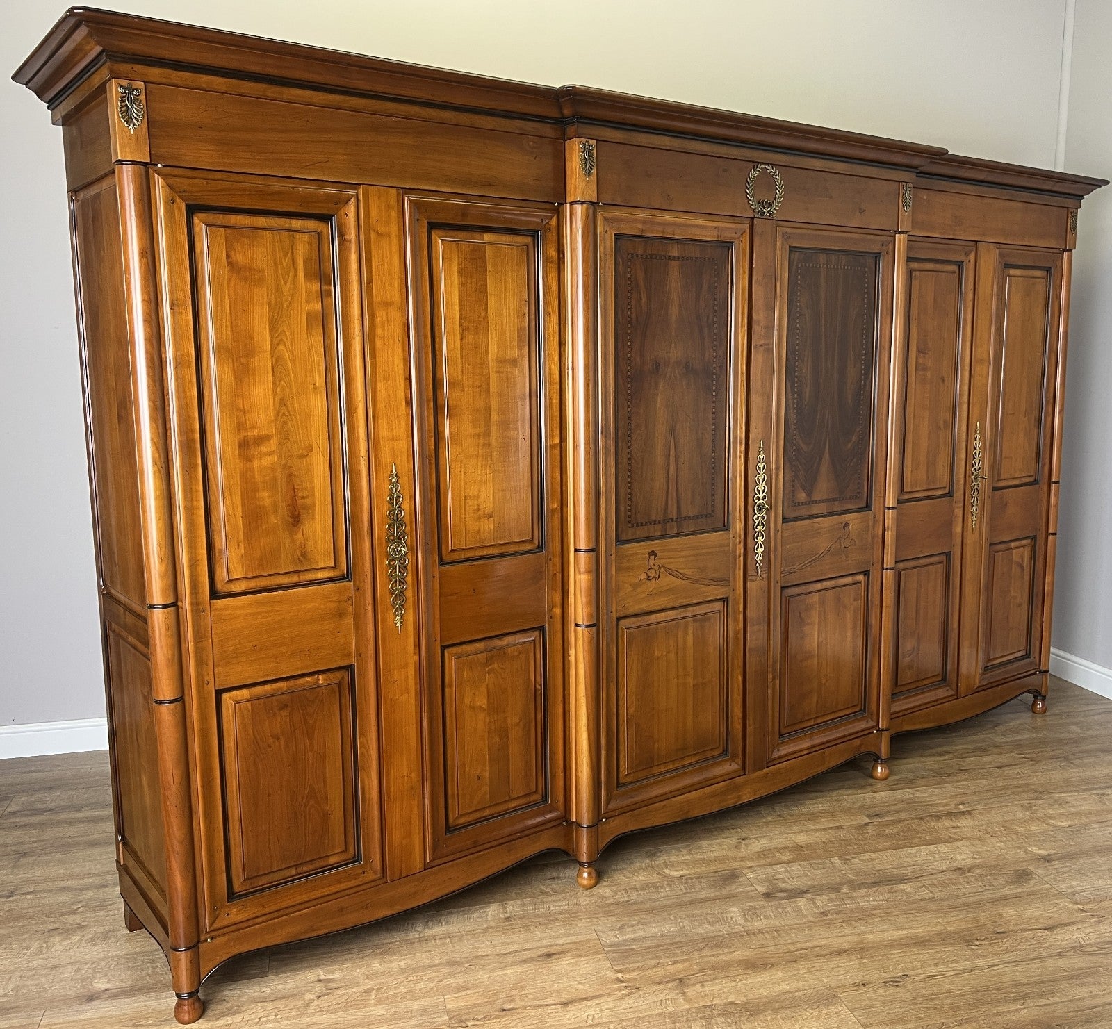 Wardrobe Vintage French Ehalt Six Door Carved Armoire Cabinet LOT 61123