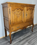 Cabinet Vintage French Louis XVI Style Oak Cupboard Carved Sideboard LOT 40172