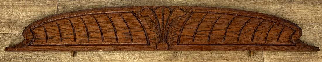 Pediment Antique French Style Carved Oak Decorative Crest Panel LOT 61810