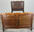 Bed Vintage French Louis XVI Single Bed Frame Oak Carved Headboard LOT 45922