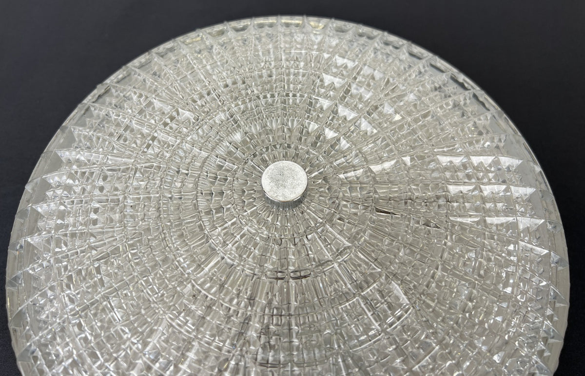 Ceiling Lamp Vintage French Style Patterned Glass Flush Mount LOT 6480
