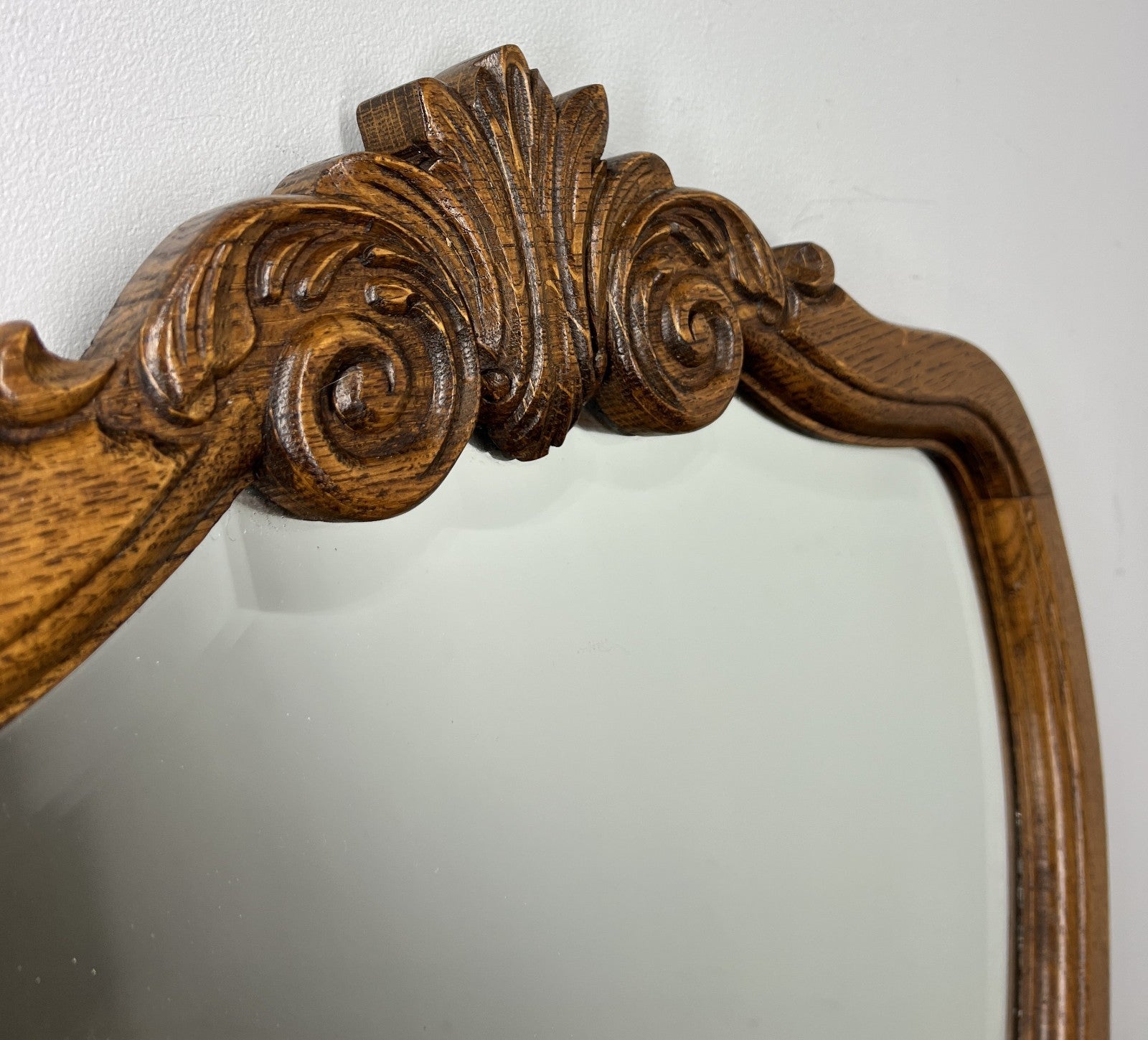 Vintage French Style Carved Oak Wall Mirror Ornate Wall Frame LOT 45414
