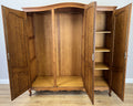 Wardrobe Vintage French Louis XVI Style Oak Four Door Armoire LOT 48266