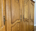 Wardrobe Vintage French Louis XVI Style Oak Four Door Carved Armoire LOT 6497