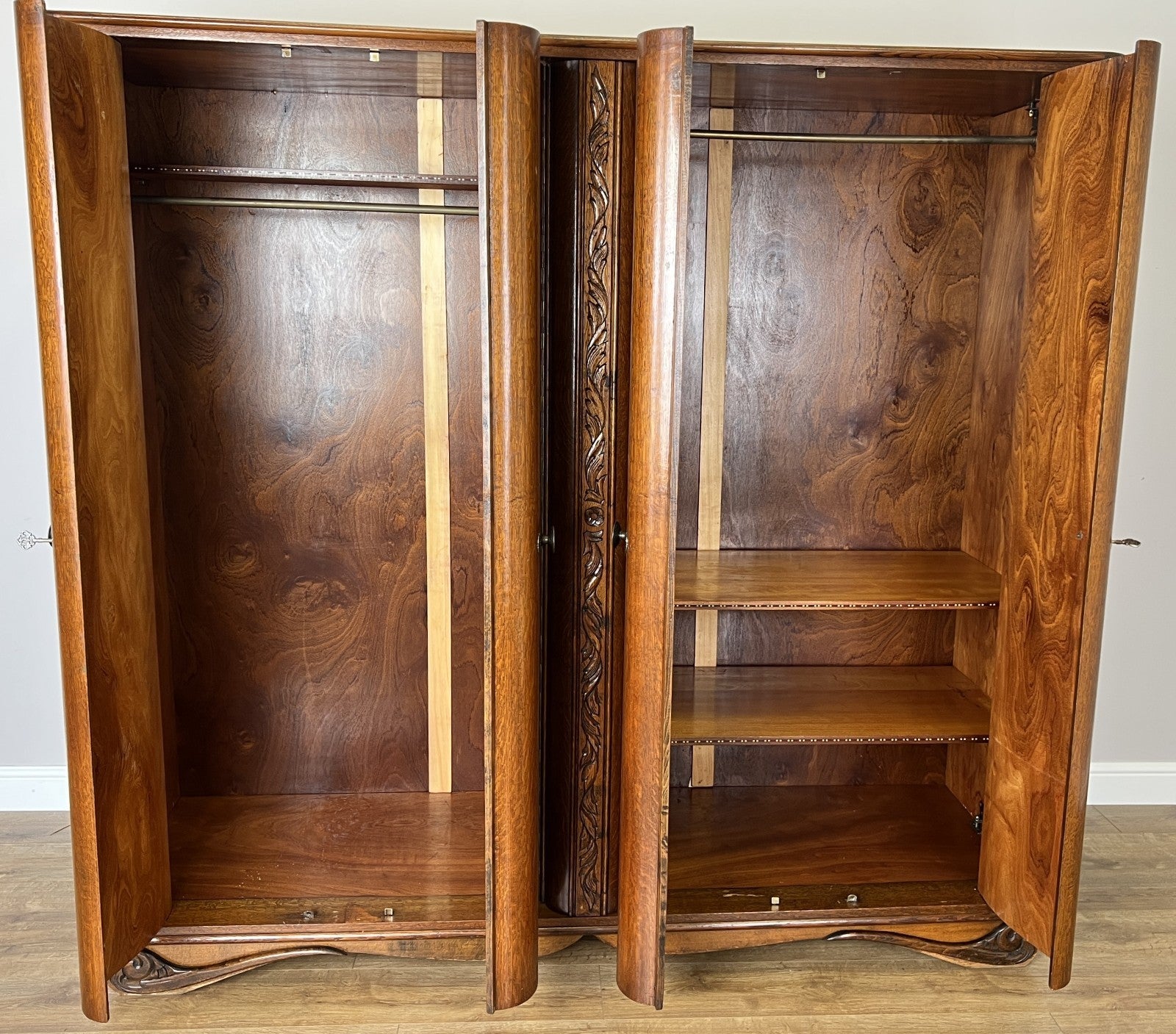 Wardrobe Vintage French Style Four Door Carved Armoire Cabinet LOT 61469