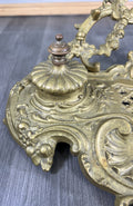 Inkwell Set Vintage French Brass Ornate Desk Stand Accessory LOT 46816