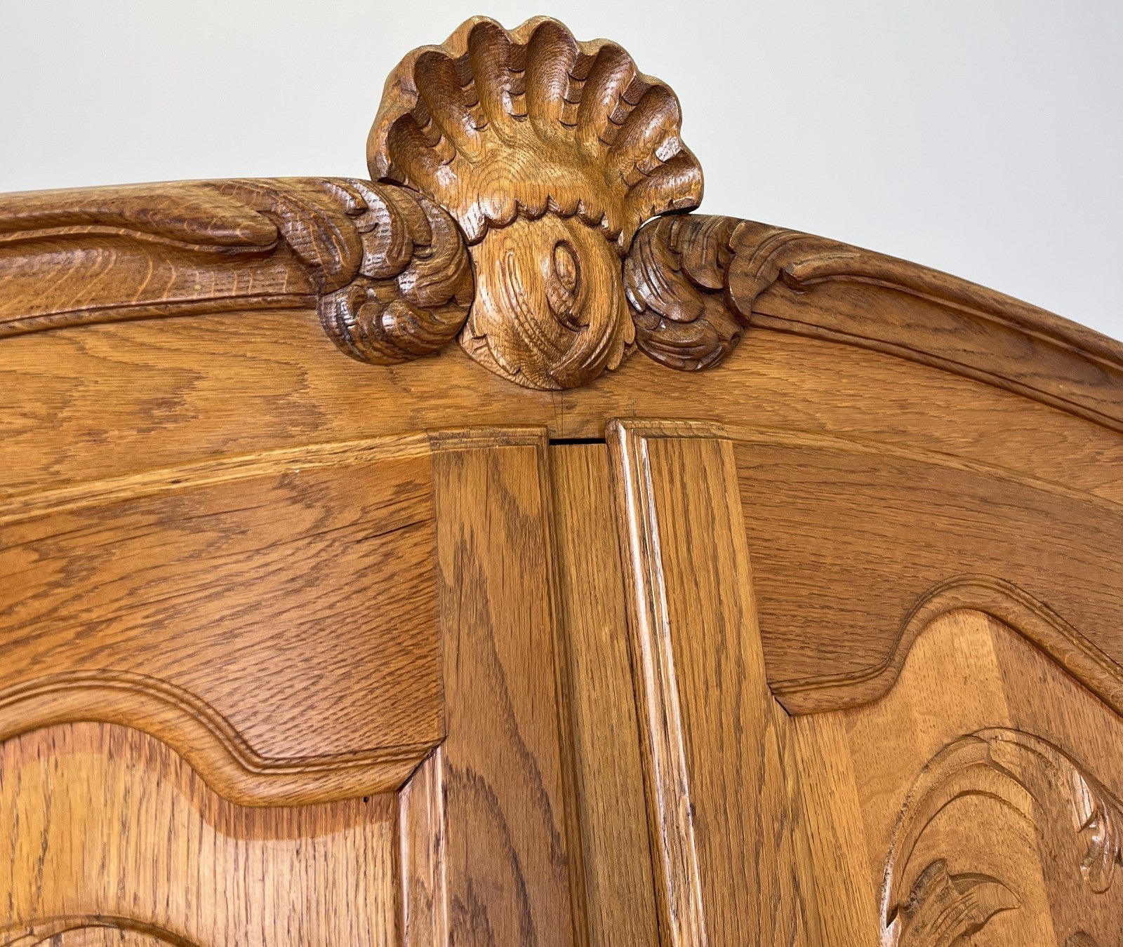Wardrobe Vintage French Louis XVI Style Four Door Oak Carved Armoire LOT 49304
