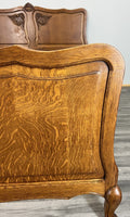 Bed Vintage French Louis XVI Double Bed Frame Oak Carved Headboard LOT 45863