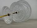 Cake Stand Vintage French Crystal Three Tier Serving Stand Brass Handle LOT 36006