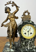 Clock Vintage French Style Marble Clock Figurine Garniture Set LOT 60614