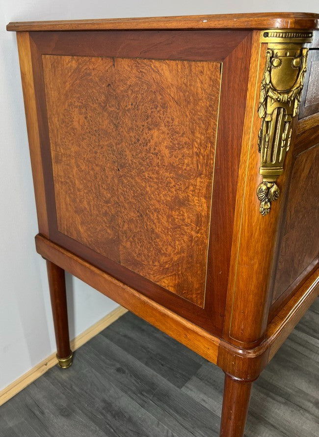 Sideboard Antique French Style Burr Wood Writing Desk Cabinet Storage LOT 15286