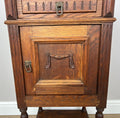 Bedside Table Antique French Oak Marble Top Cupboard Carved Cabinet LOT 60135