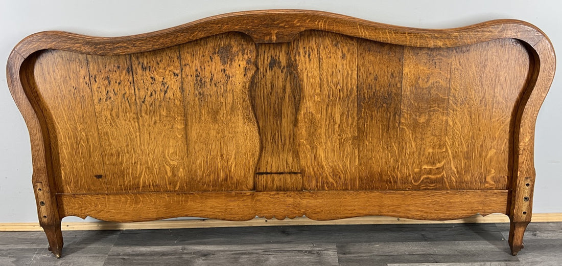 Footboard Vintage French Style Oak Double Bed Carved Footboard LOT 47320