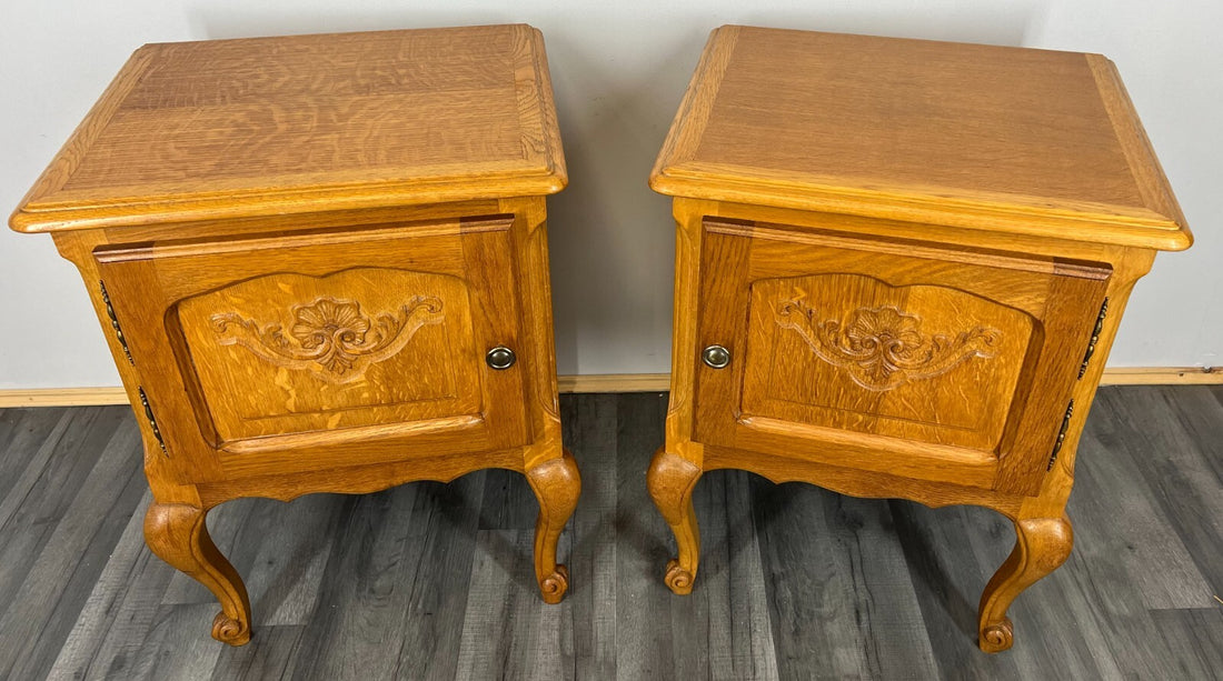 Pair of Bedside Tables Vintage French Louis XVI Style Cabinets Storage LOT 28690