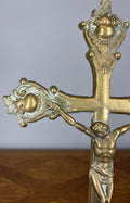 Crucifix Vintage French Style Brass Ornate Religious Altar Cross LOT 46694