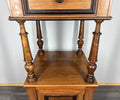 Bedside Table Antique French Style Marble Top Walnut Cupboard Cabinet LOT 40435