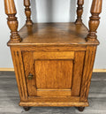 Bedside Table Antique French Oak with Marble Top Carved Cabinet LOT 43384