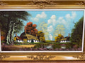 Oil Painting Vintage French Framed Landscape Artwork Large Wall Art LOT 51265