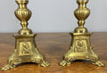 Candleholders Vintage French Brass Pair Tall Classical Candlesticks LOT 46737