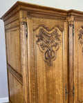 Wardrobe Vintage French Louis XVI Style Oak Four Door Carved Armoire LOT 48773