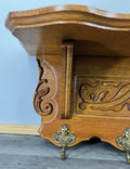 French Vintage Style Coat Rack Oak 5 Hooks Ornate Wall Shelf Coat LOT 46915